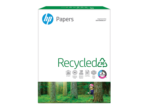 HP Recycled, 20 lb, 8.5 x 11 in. (216 x 279 mm), 500 sheets, HPE1120R
