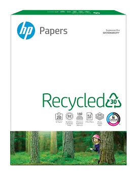 HP Recycled, 20 lb, 8.5 x 11 in. (216 x 279 mm), 500 sheets, HPE1120R