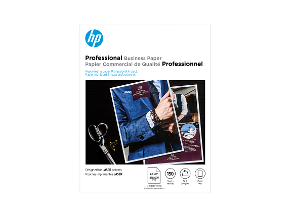 HP Professional Business Paper, Matte, 52 lb, 8.5 x 11 in. (216 x 279 mm), 150 sheets 4WN05A - Center