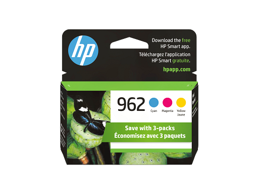 HP 962 3-pack Cyan/Magenta/Yellow Original Ink Cartridges, 3YP00AN#140