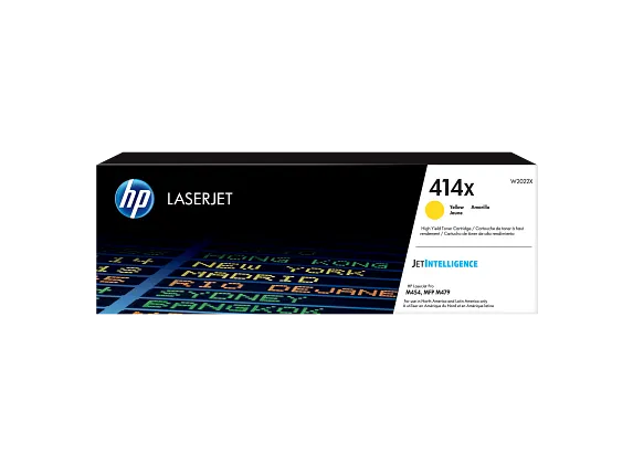 HP Laser Toner Cartridges and Kits, HP 414X High Yield Yellow Original LaserJet Toner Cartridge, W2022X