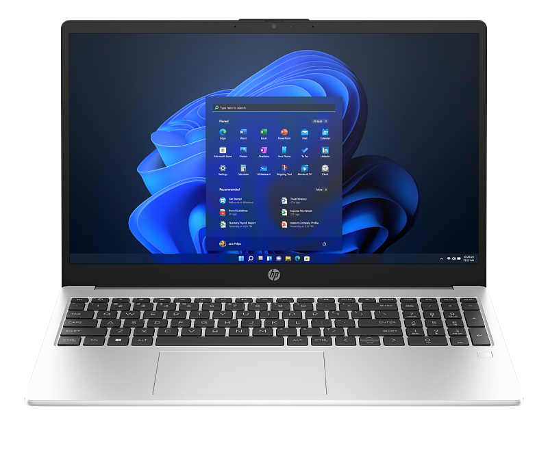 HP 250 G10 15 Inch Notebook PC FFPlus FFPlusPlus TurboSilver NT HDcam FPR Catalog Win11 WhiteBG Fron