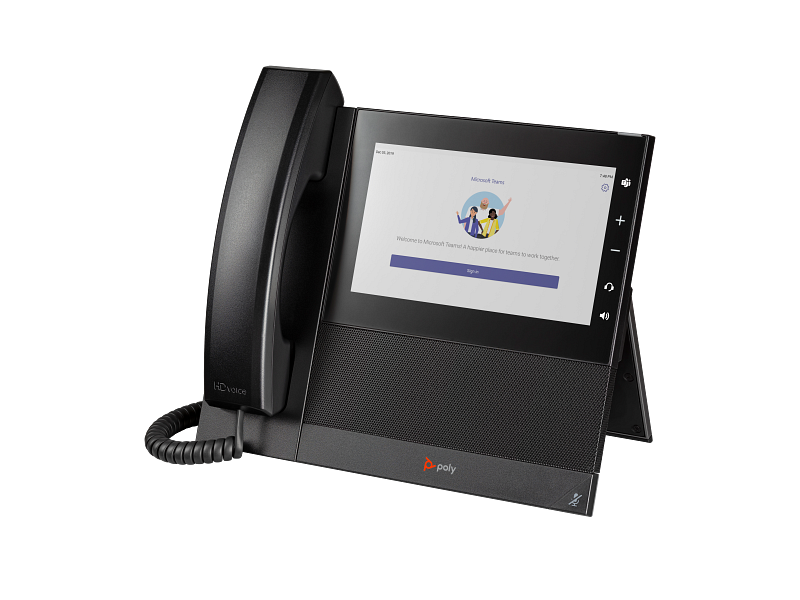 Poly CCX 600 with handset teams left sign in