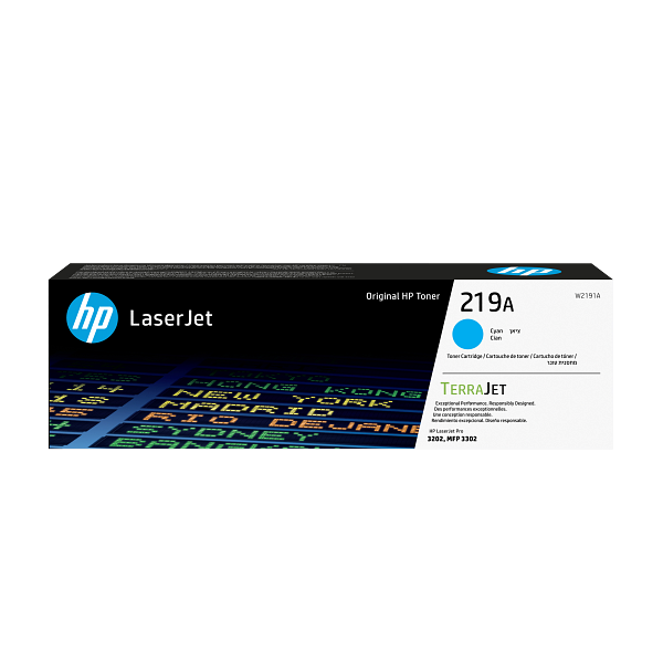 HP 219A Cyan Toner Cartridge W2191A W2191-00001b DM2