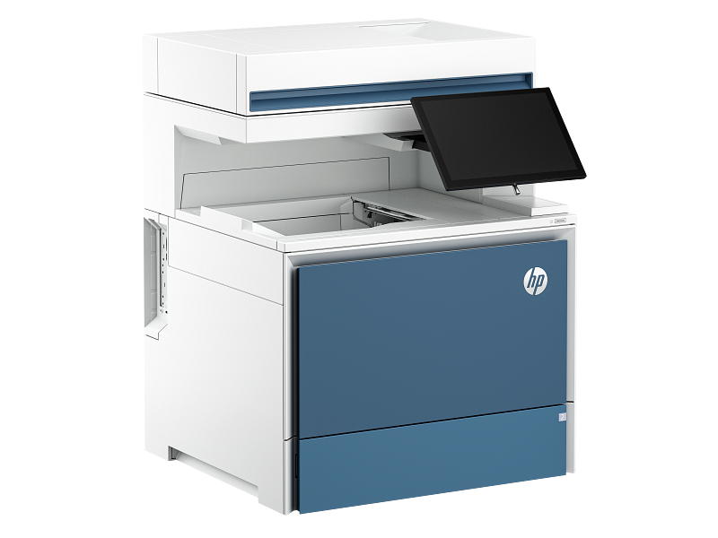 HP Color LaserJet Enterprise Flow MFP 6800 - ZF Transactional - AtmosphereBlue Catalog WhiteBG Front