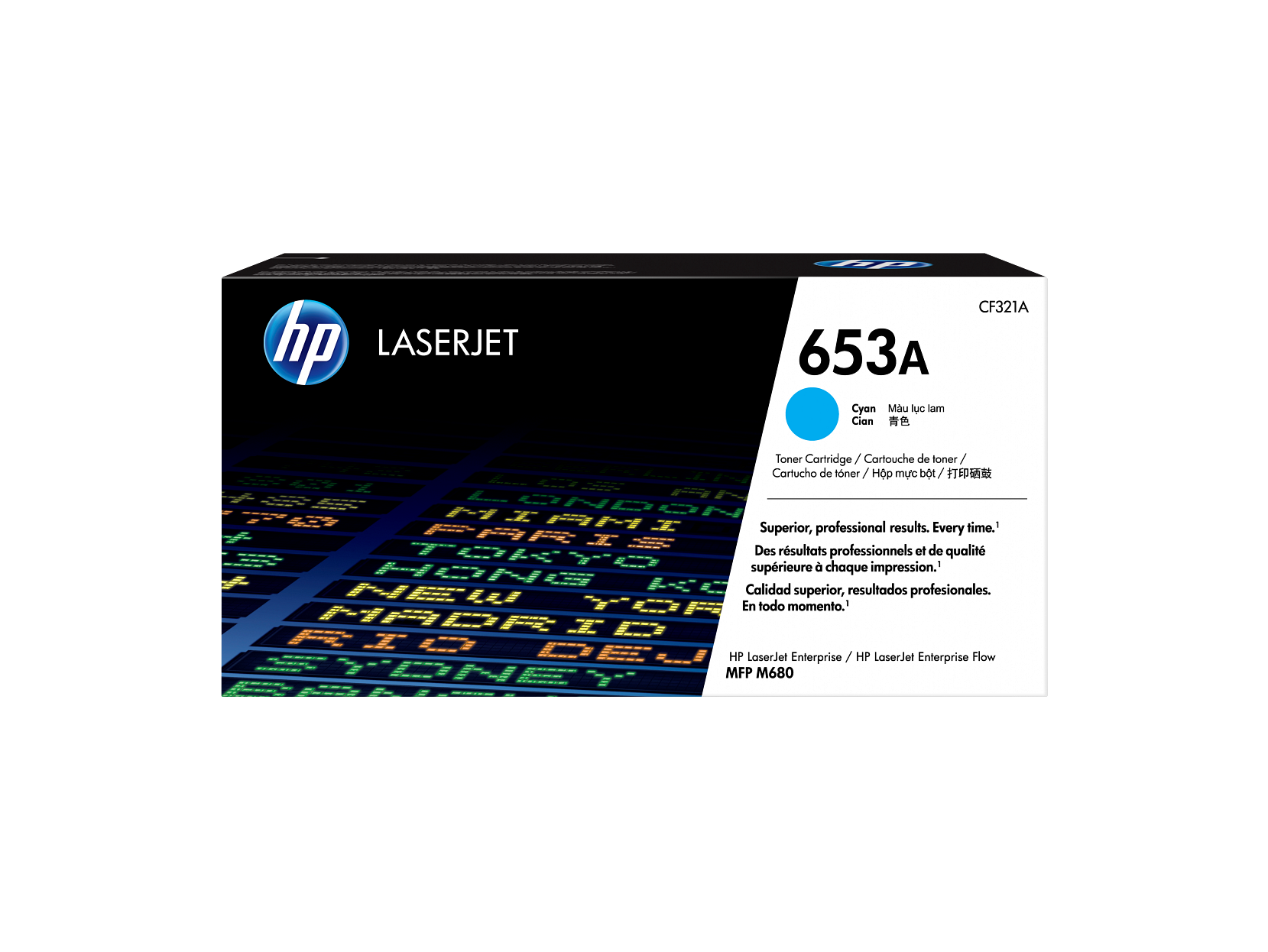 Cartucho de tóner LaserJet original cian HP 653A, ~16.500 páginas, CF321A - Imagen 1 de 8