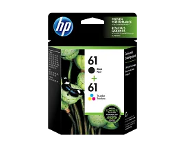 HP 61 2-pack Black/Tri-color Original Ink Cartridges, CR259FN#140