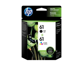 HP 61 2-pack Black/Tri-color Original Ink Cartridges, CR259FN#140