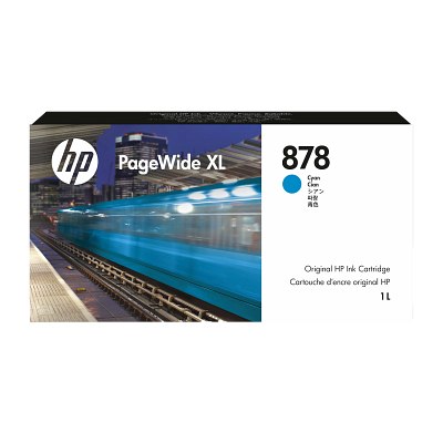 HP 878 1-liter Cyan PageWide XL Ink Cartridge
