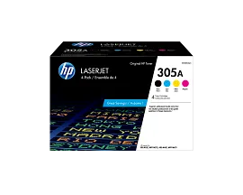 HP 305A 4-pack Black/Cyan/Magenta/Yellow Original LaserJet Toner Cartridges, CE305AQ1