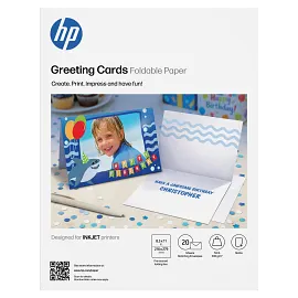 HP Greeting Cards Foldable Paper/Matte/8.5 x 11 in/216 x 279 mm/20 Sheets plus Envelopes