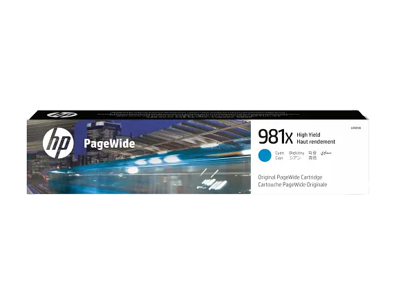 HP® 981X High Yield Cyan PageWide Cartridge (L0R09A) HP® 981X High Yield Cyan PageWide Cartridge (L0R09A)