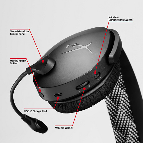 HP AM7A0AA HyperX Cloud Jet – vezeték nélküli gamer headset (világoskék)