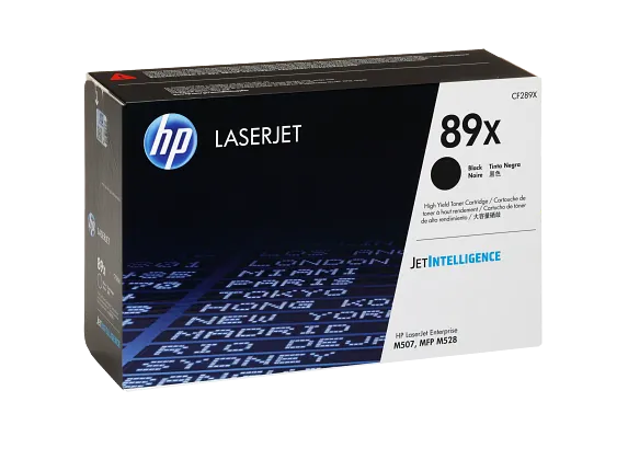 Series 3 of 9 HP Laser Toner Cartridges and Kits, HP 89X High Yield Black Original LaserJet Toner Cartridge, CF289X