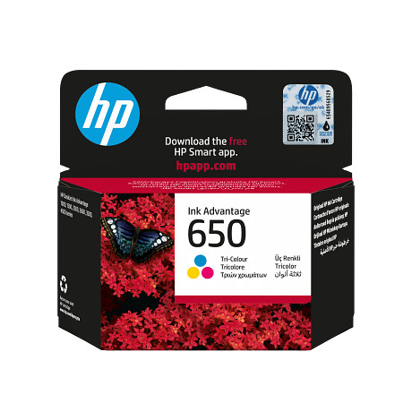 HP 650 CZ102AE háromszínű tintapatron eredeti CZ102AE DJ Ink Adv. 1015 1515 2515 2545 2645 3515 3545 4515 4645 (200 old.)