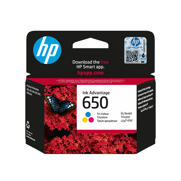 HP 650 Tri-Color Original Ink Cartridge, CZ102-80022
