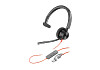 HP 8X218AA Poly Blackwire 3315 monaurális, Microsoft Teams-tanúsítvánnyal rendelkező USB-C headset + 3,5 mm-es csatlakozó + USB-C–USB-A-adapter