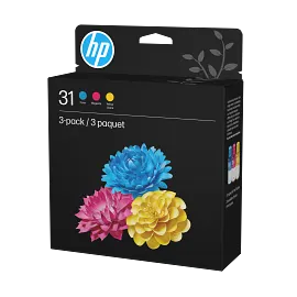 HP 31 Color Original Ink Bottle Combo 3-Pack, 9C228AN
