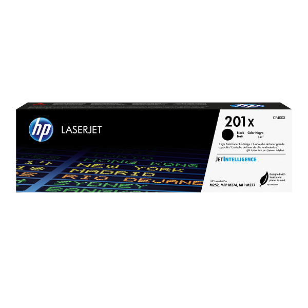 HP 201X Black High Yield Toner Cartridge CF400X CF400-00904d EMEA