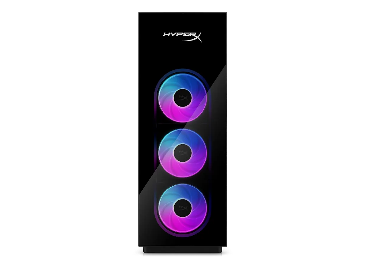 HyperX OMEN MAX 45L gaming desktop in shadow black with glass side panel