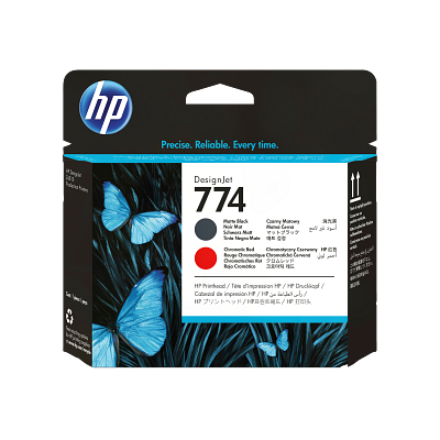 HP 774 Matte Black/Chromatic Red DesignJet Printhead
