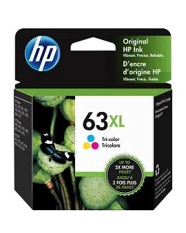 HP 63XL High Yield Tri-color Original Ink Cartridge, F6U63AN#140