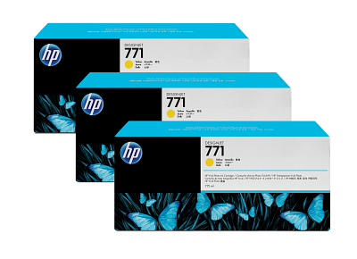 HP 771 3-pack 775-ml Yellow DesignJet Ink Cartridges
