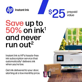 HP Instant Ink Prepaid eCode ($25), D88Q5AN