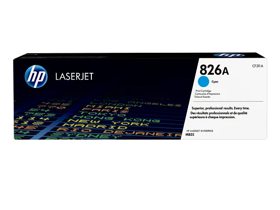 HP Laser Toner Cartridges and Kits, HP 826A Cyan Original LaserJet Toner Cartridge, CF311A