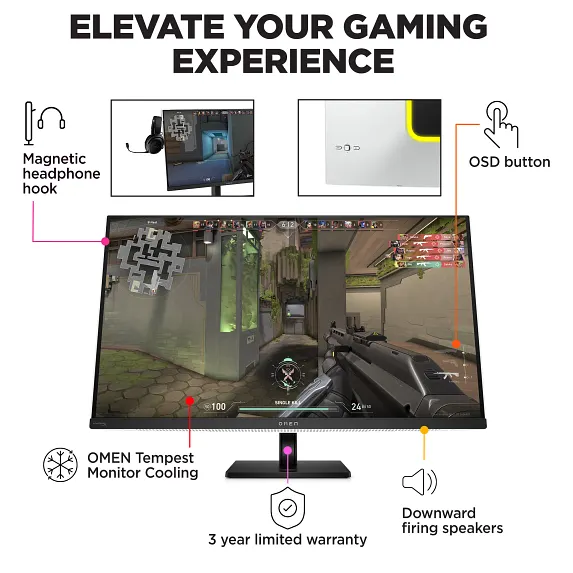 Series 12 of 13 HP Home Monitors, OMEN Transcend 31.5 inch UHD 240Hz OLED Gaming Monitor  - OMEN Transcend 32