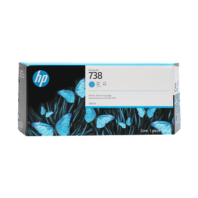 HP DesignJet 738 300ml Cyan 2000x2000 Hero Image