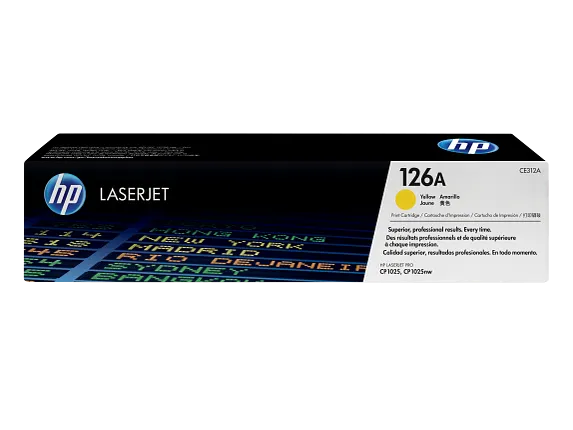 HP Laser Toner Cartridges and Kits, HP 126A Yellow Original LaserJet Toner Cartridge, CE312A