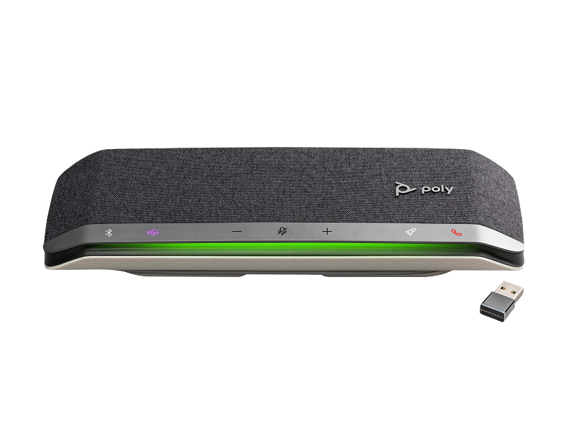Poly Sync 40 - Silver, BT, BT700 Adapter, USB-A USB-C - Center Facing