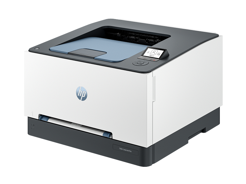 HP Color LaserJet Pro 3203dw Printer HP Color Laserjet Pro 3200 Dark Surf Blue Catalog WhiteBG FrontLeft