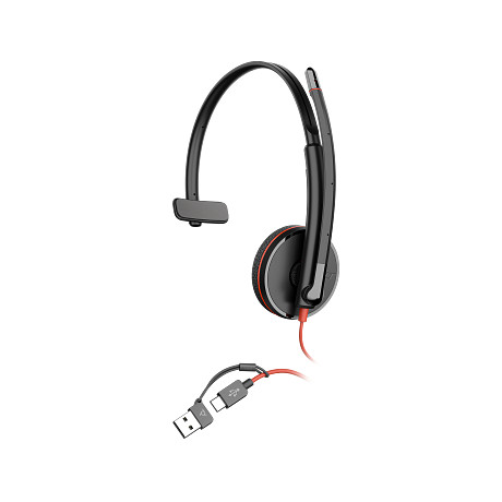 HP 8X214AA Poly Blackwire 3210 monaurális USB-C headset + USB-C–USB-A-adapter