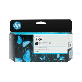 HP 738 130-ml Black DesignJet Ink Cartridge, 498N4A