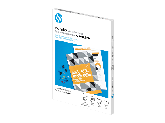 HP Everyday Business Paper, Glossy, 32 lb, 8.5 x 11 in. (216 x 279 mm), 150 sheets 4WN08A - Left