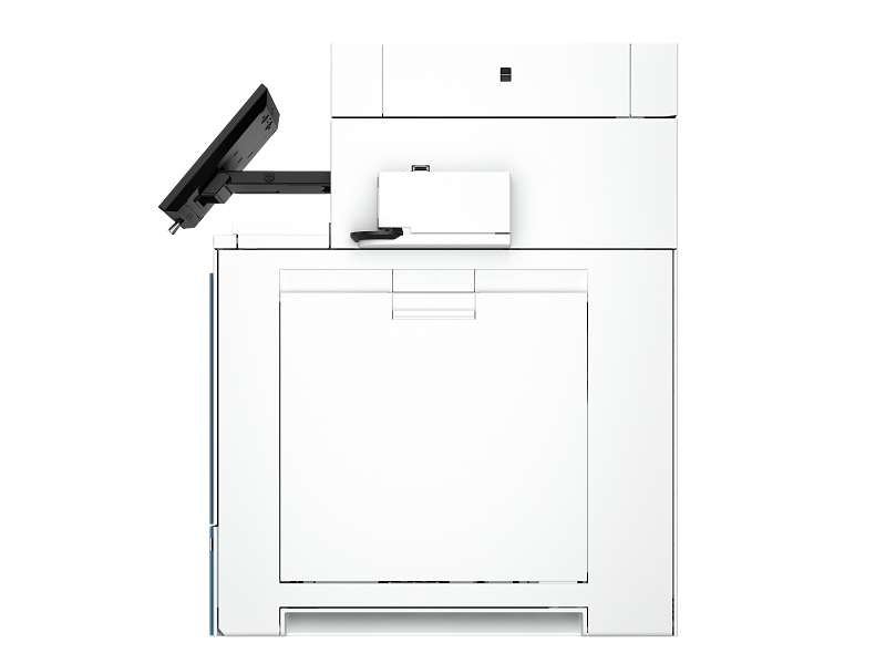 HP Color LaserJet Enterprise Flow MFP 5800 - ZF Transactional - AtmosphereBlue Catalog WhiteBG LeftP