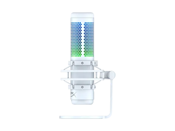 Series 4 of 7 HyperX Microphones, HyperX QuadCast S - USB Microphone - RGB Lighting - White