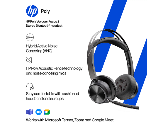 Poly Voyager Focus 2 Microsoft Teams Certified USB-C-C Headset + Poly Voyager Focus 2 Microsoft Teams Certified USB-C-C Headset +