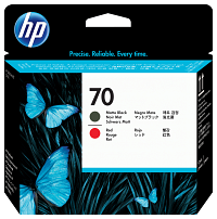 HP 70 Matte Black and Red DesignJet Printhead