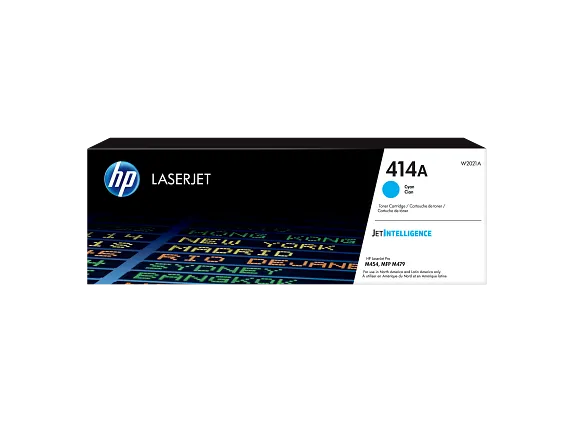 HP Laser Toner Cartridges and Kits, HP 414A Cyan Original LaserJet Toner Cartridge, W2021A