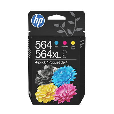 HP 564純正インクカートリッジ (4パック、黒/シアン/マゼンタ/イエロー
