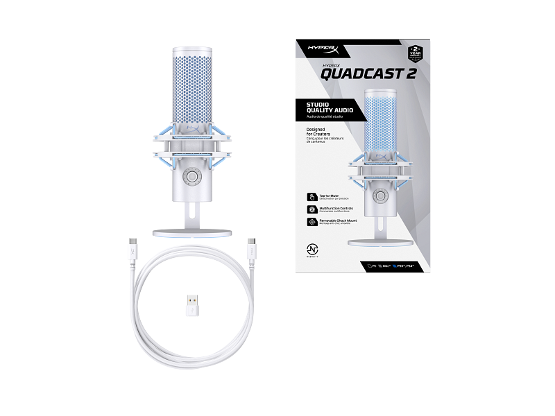HyperX QuadCast 2 - USB Microphone (Frost) | HP® Saudi Arabia