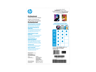 HP Professional Tri-Fold Business Paper, Glossy, 48 lb, 8.5 x 11 in. (216 x 279 mm), 150 sheets 4WN12A - Img_Rear_320_240