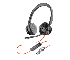 Poly Blackwire 8225 Stereo Microsoft Teams Certified USB-C Headset +USB-C/A Adapter