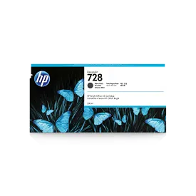 HP 728 300-ml Matte Black DesignJet Ink Cartridge, F9J68A