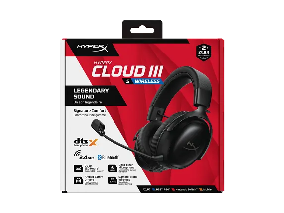 HyperX Cloud III S Wireless - Gaming Headset (Black)