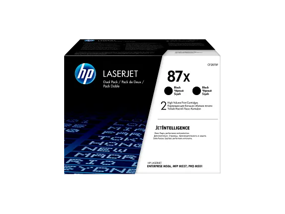 HP 87X 2-pack High Yield Black Original LaserJet Toner Cartridges, CF287XD