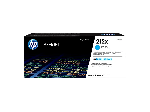 HP Laser Toner Cartridges and Kits, HP 212X High Yield Cyan Original LaserJet Toner Cartridge, W2121X